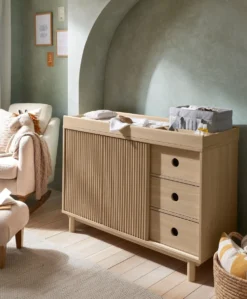 Oska 3 Piece Cotbed Range With Wide Dresser Changer & Wardrobe - Oak