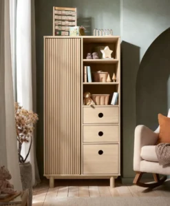 Oska 3 Piece Cotbed Range With Wide Dresser Changer & Wardrobe - Oak