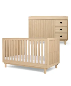 Oska 2 Piece Cotbed Set With Wide Dresser Changer - Oak