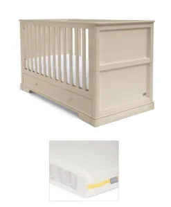 Oxford Cotbed & Essential Airflow Pocket Spring Cotbed Mattress Bundle - Cashmere
