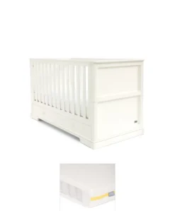 Oxford Cotbed & Essential Airflow Pocket Spring Mattress Bunlde - Off-White