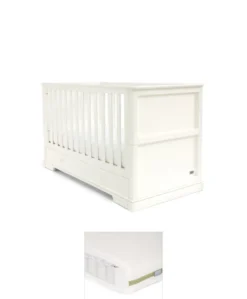 Oxford Cotbed & Premium Pocket Spring Mattress Bundle - Off-White