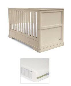 Oxford Cotbed & Premium Pocket Spring Cotbed Mattress - Cashmere