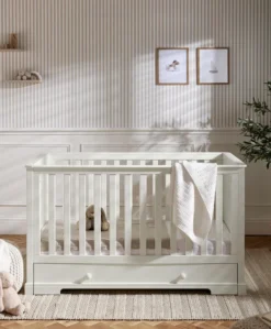 Oxford Nursery Bundle with Lua Bedside Crib (6 Piece) – Off-White