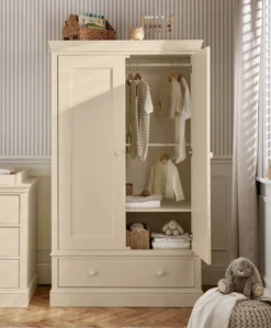 Oxford 3 Piece Cotbed Range with Dresser Changer & Wardrobe - Cashmere