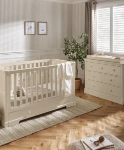 Oxford 2 Piece Cotbed Set with Dresser Changer - Cashmere
