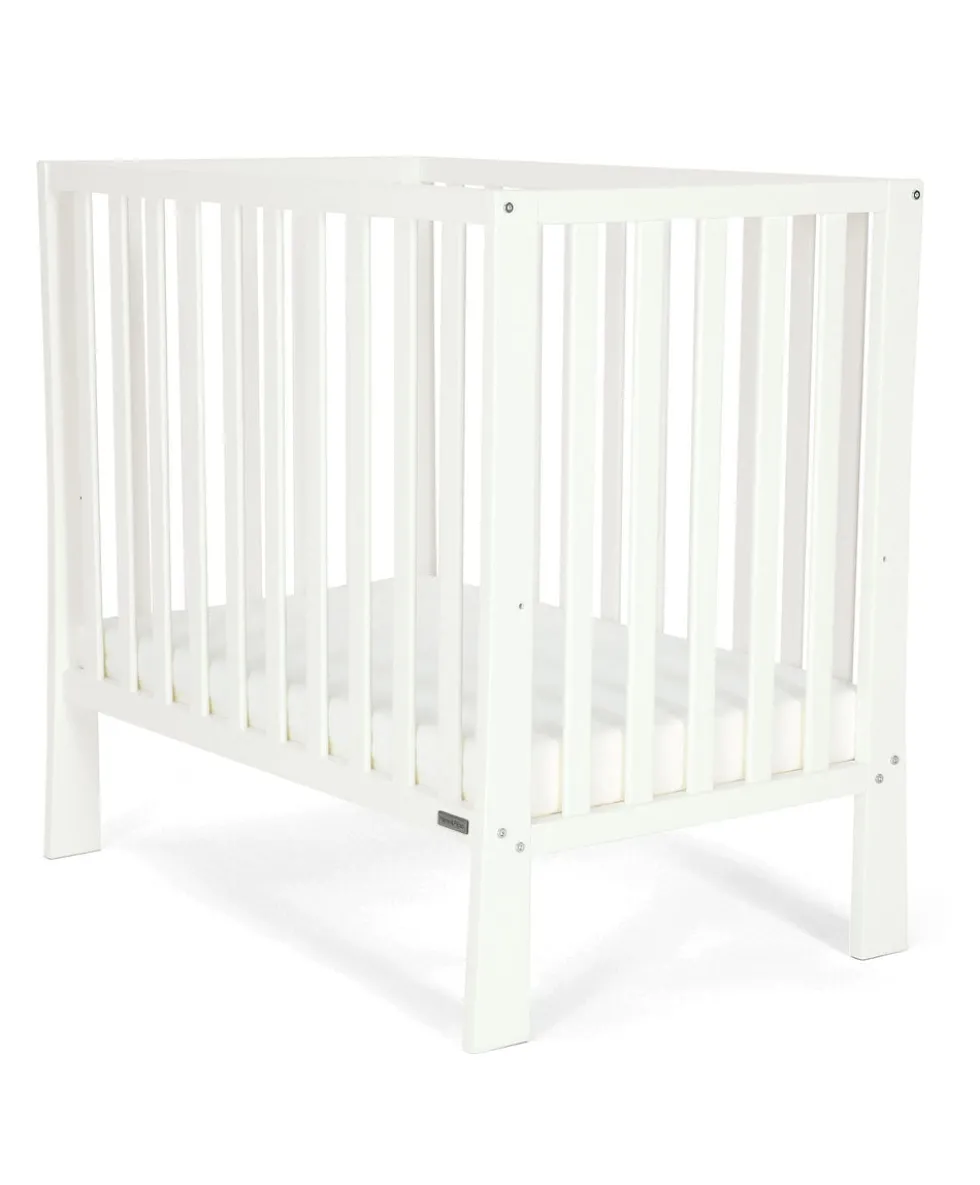 Petite Cot Bundle with Essential Airflow Fibre Mattress - Pure White