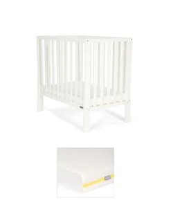 Petite Cot Bundle with Essential Airflow Fibre Mattress - Pure White