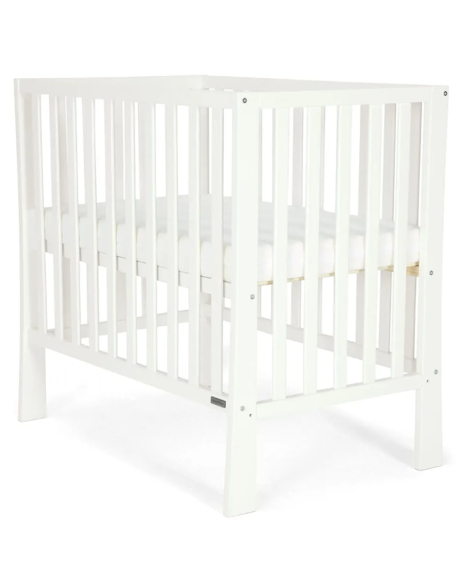 Petite Cot Bundle with Essential Airflow Fibre Mattress - Pure White