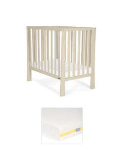 Petite Cot Bundle with Essential Airflow Fibre Mattress - Cashmere