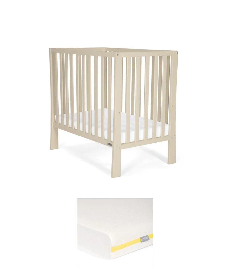 Petite Cot Bundle with Essential Airflow Fibre Mattress - Cashmere