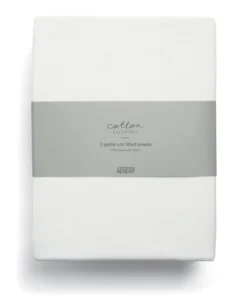 Petite Cot Fitted Sheets (2 Pack) - White