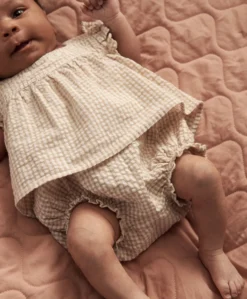 Pink Gingham Blouse & Bloomers