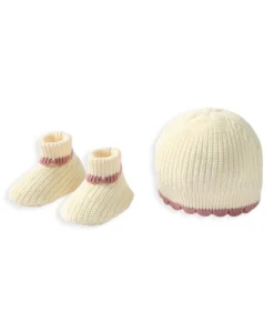 Pink Knitted Hat & Booties