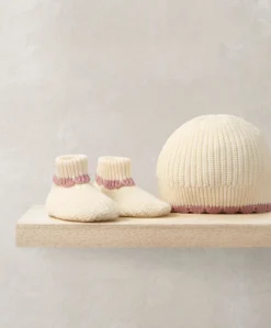 Pink Knitted Hat & Booties