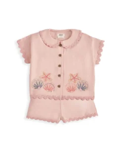 Pink Resort Shirt & Shorts Outfit Set