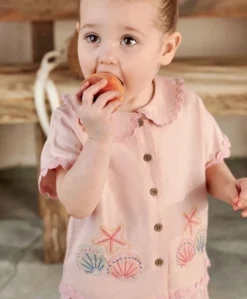 Pink Resort Shirt & Shorts Outfit Set