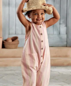 Pink Striped Romper
