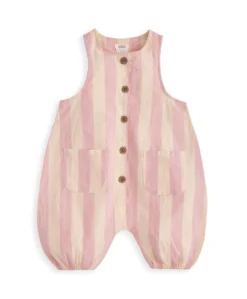 Pink Striped Romper