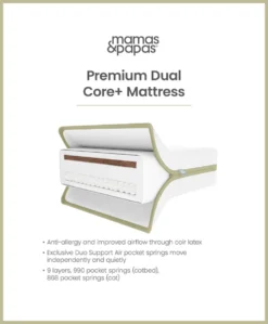 Premium Dual Core+ Cotbed Mattress & Anti-Allergy Quilted Mattress Protector Bundle
