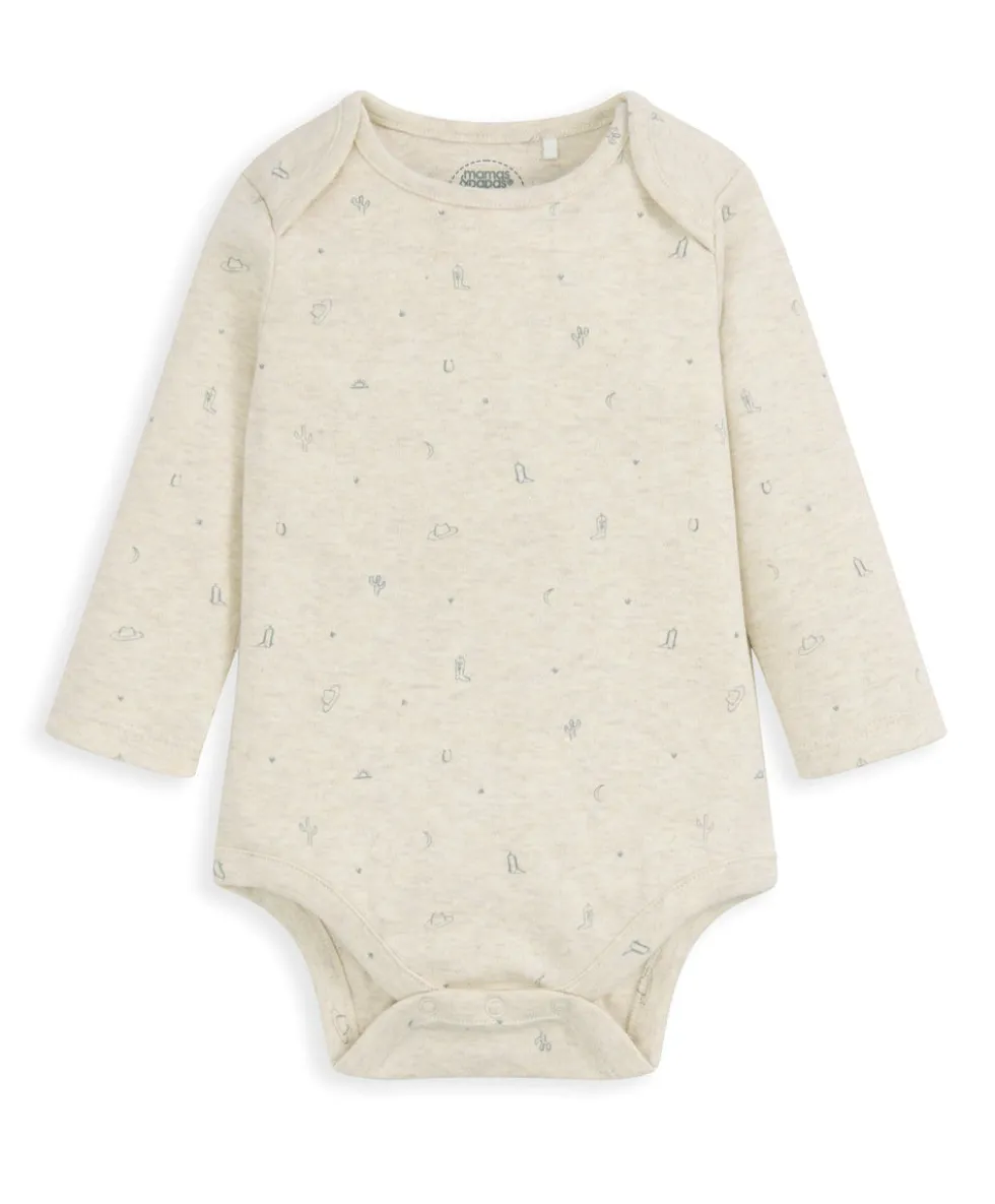 Quilted Dungarees and Oatmeal Bodysuit