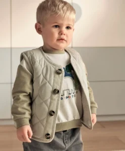 Quilted Gilet - Beige