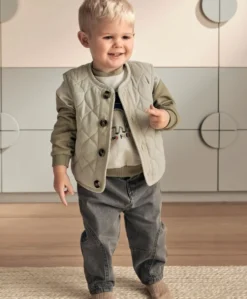 Quilted Gilet - Beige
