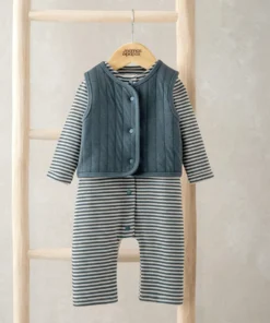Quilted Gilet & Striped Romper