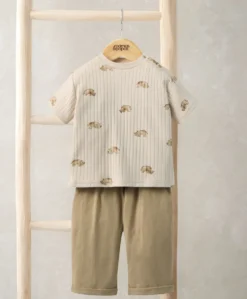 Rhino Ribbed T-Shirt & Trousers Outfit Set