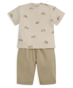 Rhino Ribbed T-Shirt & Trousers Outfit Set