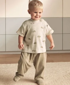 Rhino Ribbed T-Shirt & Trousers Outfit Set