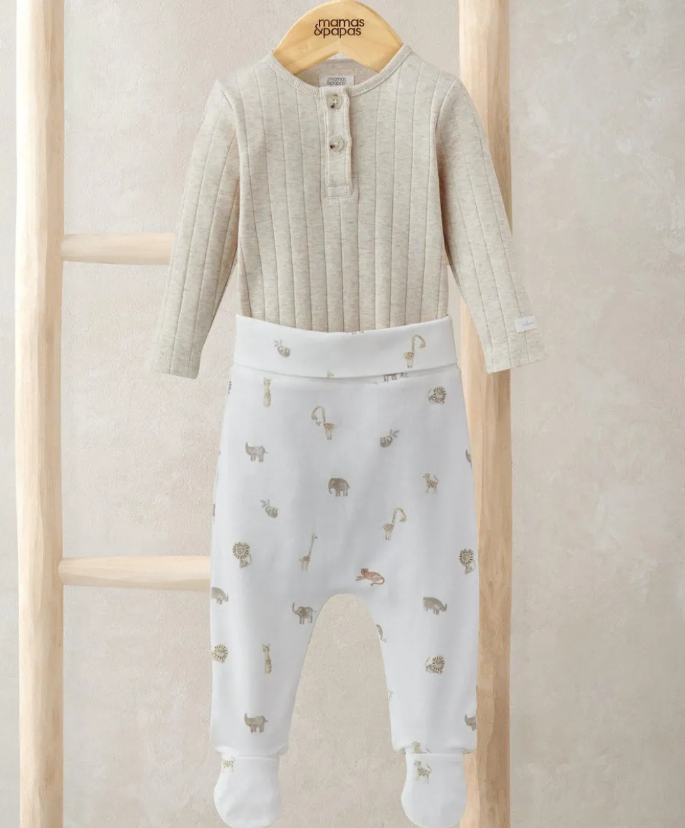 Ribbed Safari Bodysuit & Leggings Set