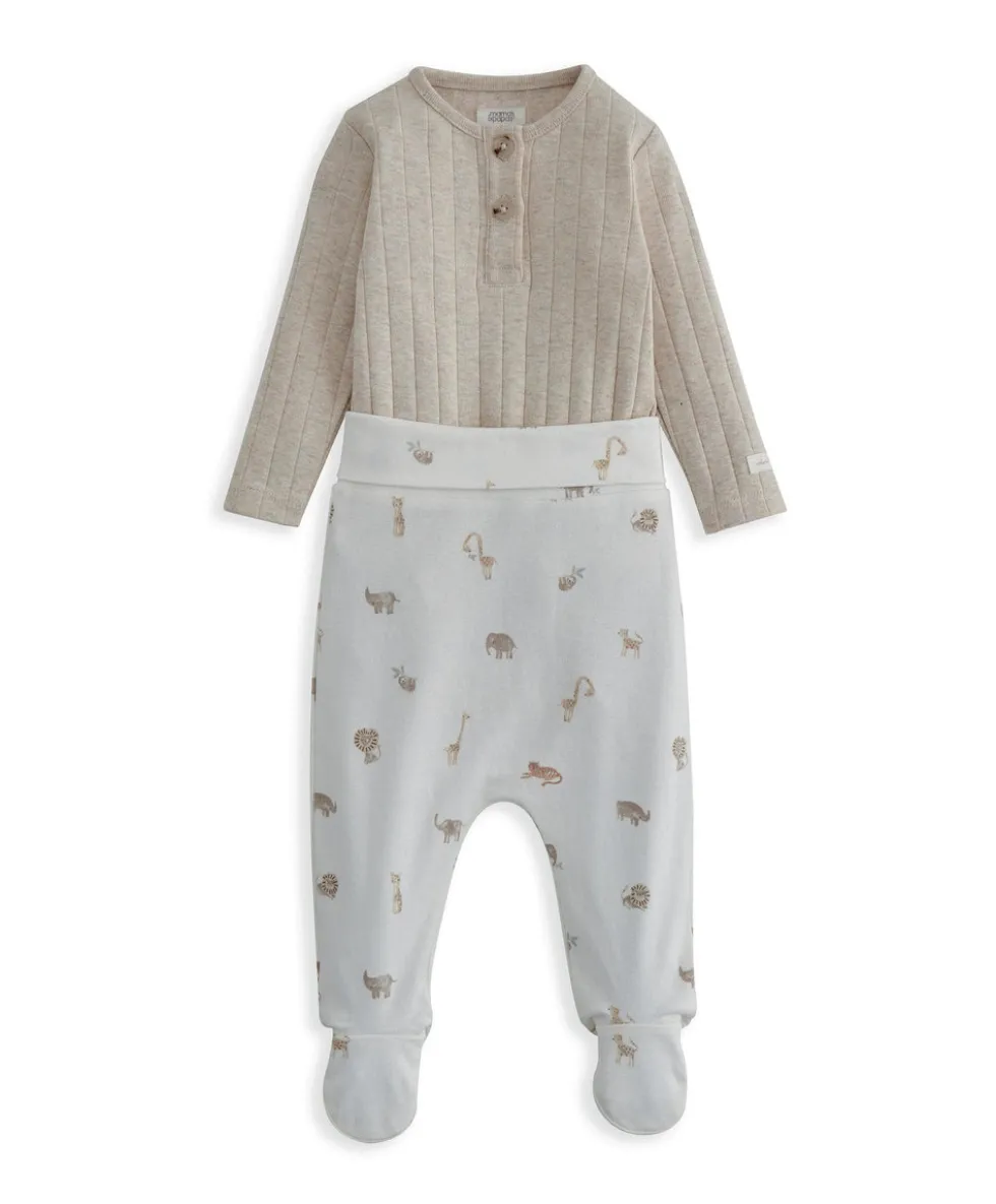 Ribbed Safari Bodysuit & Leggings Set
