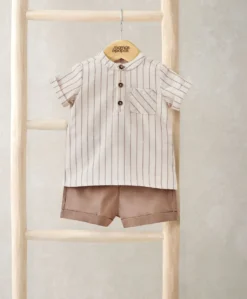 Rust Shirt & Shorts Outfit Set
