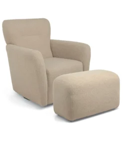 Settle Swivel Nursing Chair & Stool - Oatmeal Boucle