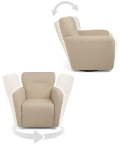 Settle Swivel Nursing Chair & Stool - Oatmeal Boucle