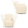 Settle Swivel Nursing Chair & Stool - Off White Boucle