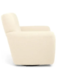Settle Swivel Nursing Chair & Stool - Off White Boucle