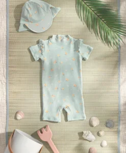 Short Sleeve Rashsuit Swimwear - Lemon