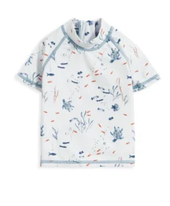 Short Sleeve Rash Top Swimwear - Blue
