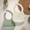 Silicone Bibs (2 Pack) - Dino Teal