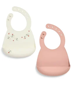Silicone Bibs (2 Pack) – Floral Berry