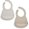 Silicone Bibs (2 Pack) – Neutral Speckle