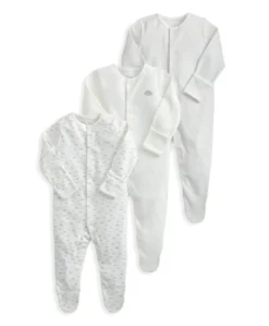 Sleepsuits (Pack of 3) - Cloud Stripe & Placement Prints