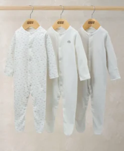 Sleepsuits (Pack of 3) - Cloud Stripe & Placement Prints
