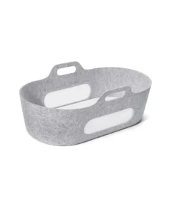 SnuzBaskit Moses Basket & Stand - Light Grey/ Natural