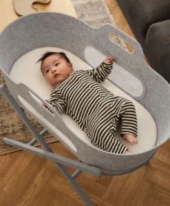 SnuzBaskit Moses Basket & Stand - Light Grey/Dove