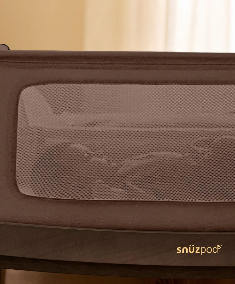 SnuzPod 5 Bedside Crib - Chocolate