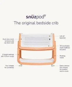 SnuzPod 5 Bedside Crib - Natural