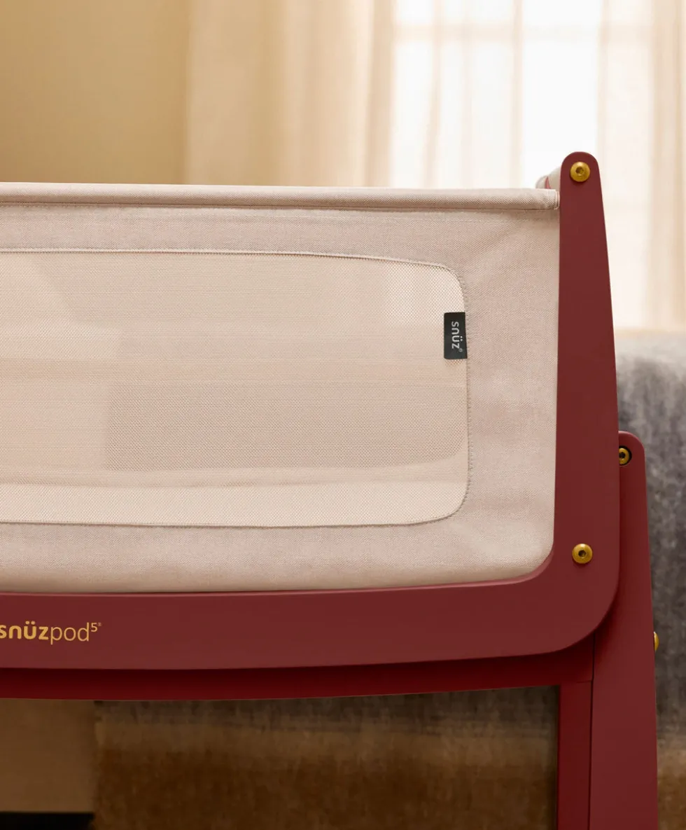 SnuzPod 5 Bedside Crib - Rouge
